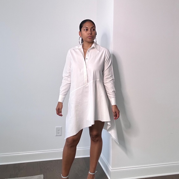 Marques Almeida White Shirt Dress with Hankerchief Hemline - Picture 10 of 16